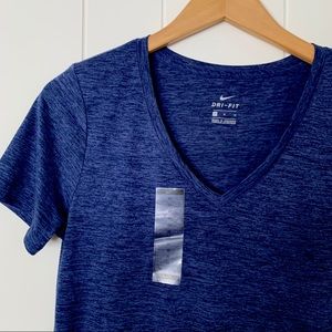 NWT Blue Nike Dri Fit V-Neck Tee